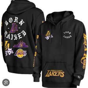 BORN X RAISED Black and Purple Hoodie
